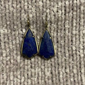 Kendra Scott Carla Earrings Antique Brass & Lapis